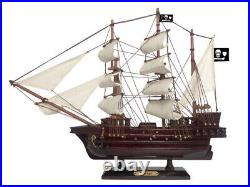 Wooden John Gow's Revenge White Sails Pirate Ship Model 20