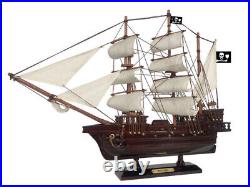 Wooden John Gow's Revenge White Sails Pirate Ship Model 20