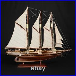Wooden Model Ship Speed Boat Atlantic Sailing Yacht Sailboat Scale 28