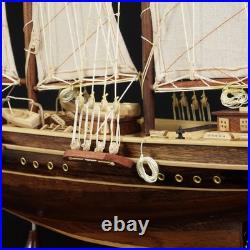 Wooden Model Ship Speed Boat Atlantic Sailing Yacht Sailboat Scale 28