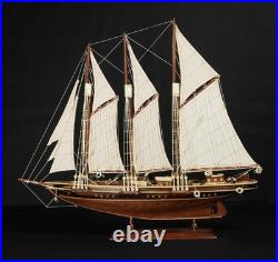 Wooden Model Ship Speed Boat Atlantic Sailing Yacht Sailboat Scale 28