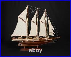Wooden Model Ship Speed Boat Atlantic Sailing Yacht Sailboat Scale 28