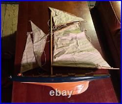 Wooden Sailboat Model Ship Columbia America's Cup 1901 Replica by Sailingstory