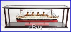 Wooden Ship Model Display Case For Cruise liners Size L 38.5 W 9.5 H16 Inch