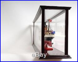 Wooden Ship Model Display Case For Cruise liners Size L 38.5 W 9.5 H16 Inch