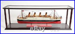 Wooden Table Top Ship Model Display Case For 45 Ocean Liner and Cruise Ships