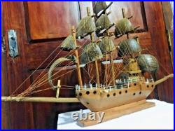 Wooden model Sailing Ship Home Décor Handmade Free Shipping36'x8'x27