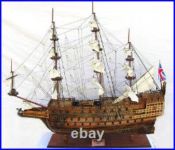 XL HMS Sovereign of the Seas 1637 Tall Ship Wood Model 58 Fully Built Warship